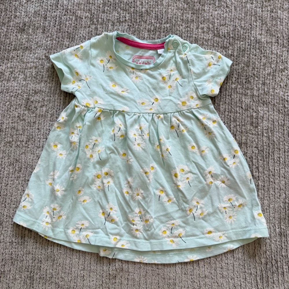 Blue Zoo Baby Mint Green Daisy Dress 0–3 Months Floral Spring